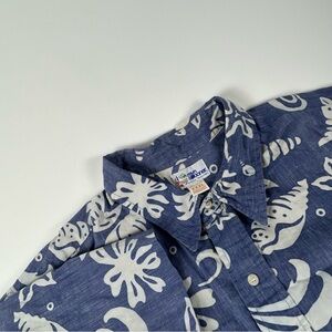 Reyn Spooner Men’s SZ 3XL VTG Seashell Paisley Short Sleeve Hawaiian Shirt Boho